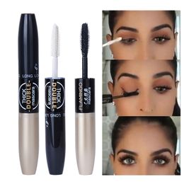 Makeup Sets Flamingo 2 IN 1 4D Doubleended Silk Fibre Lash Mascara Black Waterproof Volume Double Lengthening Curling Eye 230615