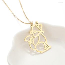 Pendant Necklaces 10pcs Cute Little Prince And The Necklace Chipmunk Squirrel Marmotini Jewellery Stainless Steel Charm Animal Ornament