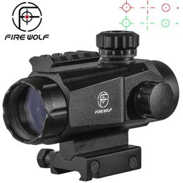 FIRE WOLF 1X35 Red Dot Hunting Tactical Airsoft Accessories Optical Sght Pistol Rifle Scope Spotting Scope for Rifle Hunting