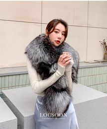 Scarves Natural Real Fur Scarf Shawl Winter Neck Warm Whole Big Decorate Women Luxury Collar Muffler Wrap