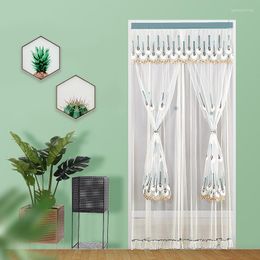 Curtain Summer Screen Door Double Layer Mesh Anti Mosquito Net Living Room Bedroom Privacy Divider Home Textile No Punch