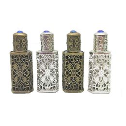 50pcs 3ml Bronze style Arabic Perfume Bottles Arab Glass Bottle Container with Craft Decoration Sbtrf