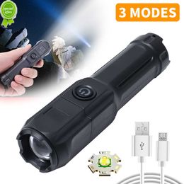 New Portable LED Flashlight Rechargeable Mini Tactical Flashlights Waterproof 3 Modes Torch Lamp Lanterns Outdoor Camping Lighting