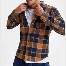 Men's T Shirts Male Plaid Shirt Men's Spring 2023 Autumn Winter High Quality Casual Man Clothes Fit Retro Chequered Long-Sleeved Men