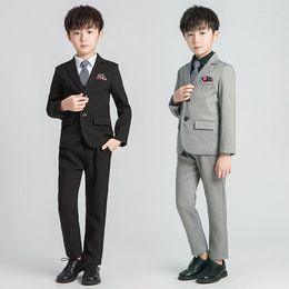 Clothing Sets Boys Wedding Clothes 4 Pcs Blazer Vest Pants Freebie Gift Tie Handsome Suit For Boy Kids Black Tuxedo