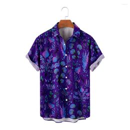 Men's Casual Shirts Men's Hawaiian T-Shirt For Women Mushroom Pattern 3D Printed Hombre Fashion Shirt Beach Oversized Clothes 1