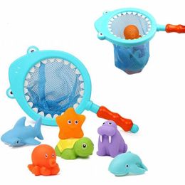 Bath Toys Bathroom Toys Fishing Floating Animals Water Gun Toy Game Set Bathroom Toys Children's Fish Net Game in Bathroom Swimming Pool 230615