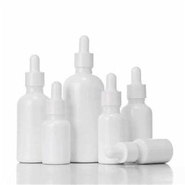 10ml 15ml 30ml 50ml 100ml Glass Dropper Bottles With Pipettes White Essential Oil Bottles Gold Cap For Aromatherapy Iobxf