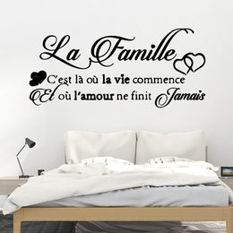 Fashion French Text phrase Vinyl Wall Sticker Wallpaper Decorative For Bedroom decor francais muraux house decoration