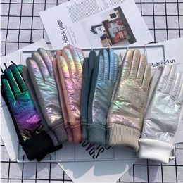 Five Fingers Gloves Fashion Grace Lady Glove Mitten Winter Vintage Driving Cycling Keep Warm Touch Screen Glossy Windproof G088 230615