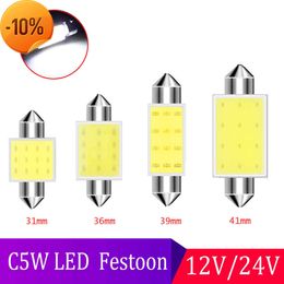 New 10 Pcs Car Led Bulb Canbus C5W Led Festoon 31Mm 36Mm 39Mm 41Mm No Error Lamp 12/24V 6500K White Auto Interior Dome Reading Light