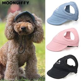 Dog Apparel Pet dog hat adjustable puppy baseball with ear hole outdoor sports pet Sunhat Chihuahua French Bulldog Perros accessories 230616