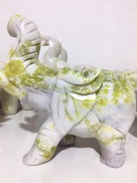 Decorative Figurines Natural Quartz Crystal Jade Carving Elephant Decorations.Home Decoration A1