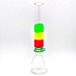 Colorfule glycerin Borosilicate Glycerin glass bong water pipe Oil bubbler 14mm female joint with bowl and quartz banger for free