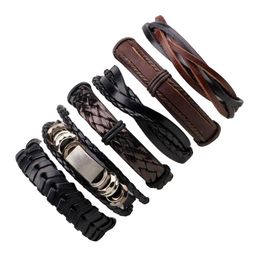 Charm Bracelets Weave Leather Bracelet Adjustable Mtilayer Wrap Wristband Bangle Cuffs Women Men Fashion Jewellery Drop Ship Delivery Dhadr