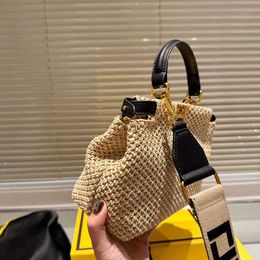 Chic High Quality Straw Beach Bag Summer Designer Bag Casual Luxury Handbag Purse Flap Mirror Quality Shoulder Bags For Women Woven Tote 230616