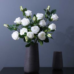 Dried Flowers 81cm High Quality Simulation Moisturising Rose Home Living Room Dining Table Wedding Decoration Long Pole Fake Artificial Flower