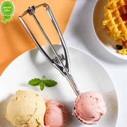 New Ice Cream Scoop Stainless Steel with Trigger Cookie Spoon Cooking Tools Ice Cream Watermelon Jelly Yoghourt Decorating Tool