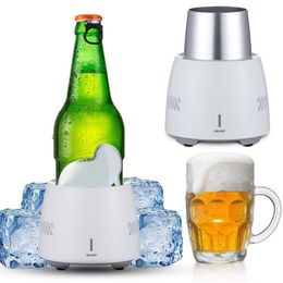 Ice Buckets And Coolers Portable Fast Cooling Cup Electronic Refrigeration Cooler for Beer Wine Beverage Mini Electric Drink Cooler Cup Instant Cooling 230616