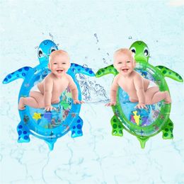 Bath Toys Baby Inflatable Pattern Mat Time Water Mat Turtle Shaped Baby Game Mat Toys Baby Fun Activity Game Centre 230615