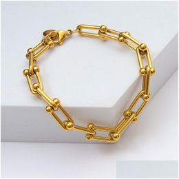 Chain U Bamboo Knot Style Stainless Steel Bracelets Women Fashion Jewellery Christmas Gift Drop Delivery Dh6U0