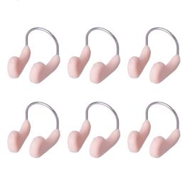 Earplugs 6PCS Waterproof Swimming Nose Clip Anti-choking Professional Swimming Wire Nose Clip Underwater Nose Protection Fleshcolor 230616