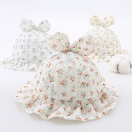 Summer New Baby Hat Cute Rabbit Ear Baby Girl Bucket Hat Soft Cotton Wide Brim Adjustable Outdoor Beach Panama Caps Sun Hats