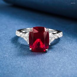 Cluster Rings 2023 925 Silver Ring Inlaid With 8 10 Pigeon Blood Ruby Deluxe Full Diamond For Daily Wear
