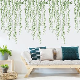 102*56cm Nordic Green Rattan Vinyl Wall Stickers for Living room Bedroom Wall Decor Remvable PVC Wall Decals Murals Home Decor