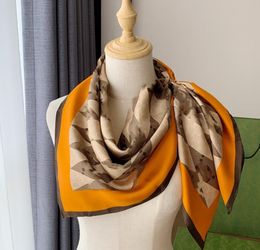 Top Presbyterian letters camel double-sided two-tone 90 silk wool multi-work tan silk scarf