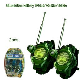 Toy Walkie Talkies 2pcs Kids Watch Mini Talkie 7 In 1 Camouflage TwoWay Radio Children Outdoor Interphone Transceiver Gift 230616