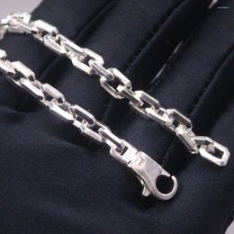 Chains Genuine 925 Sterling Silver 6mm Cable Link Chain Necklace 19.7inch Lobster-Clasp