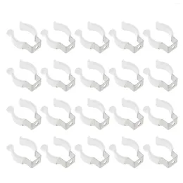 Lamp Holders 20 Pcs U Clips Holder For LED Light Stainless Steel Lampholder Support Bracket (White)