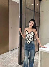 Women's T-shirt Designer 2023 Summer New Vest Print Top Hollow Out Sexy Top-grade Casual Shirt Sling Tops Fashion Ootd Knitting Mother's Day Birthday Gift EH9V