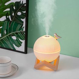 Humidifiers 330ml USB Ultrasonic Cool Mist Air Humidifier with Warm LED Lamp for Home Kids Room Mini Aroma Diffuser Humidificador
