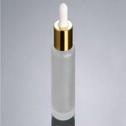wholesale hot new 30ML Frosted Glass Dropper Bottle Gold Essence Packing Glass Bottle Wgmwf