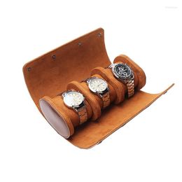 Watch Boxes Storage Box 3 Slots PU Leather Organiser Case Jewellery Display Flannel Liner Portable Wristwatch