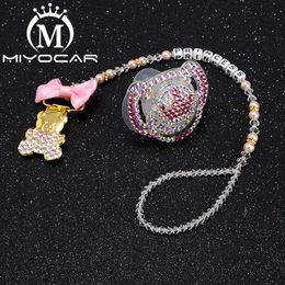 Mobiles MIYOCAR Personalised name bling heart pacifier clip unique holder with set gift SP009 230615