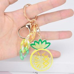 Keychains Summer Girl Key Chain Watermelon Pineapple Strawberry Rings Charm Holder Women039s Bag Keychain For Car Keys6794749239w