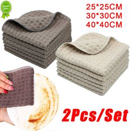 New 2Pcs Microfiber Towels Soft Absorbent Kitchen Cleaning Cloth Tableware Dish Wipe Rags Drying Towels Household Cleaning Cloths