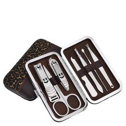 Nail Care Tools Manicure Sets Nail Clippers Nail Scissors Tweezer Manicure Pedicure Set Travel Grooming Kit 7pcs/lot