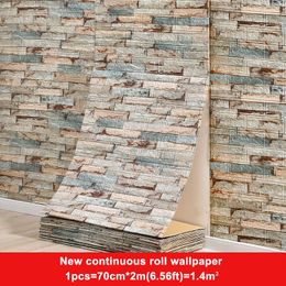 Wall Stickers 2M 3D Faux Brick DIY Decorative SelfAdhesive Waterproof Wallpaper ChildrenS Room Bedroom Kitchen Home Decoration 230616