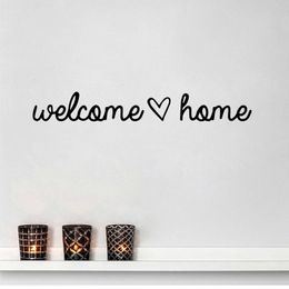 Welcome Home Phrase Wall Decal Vinyl Wall Art Murals Living Room Bedroom Wall Sticker Home Decor Poster DIY Decoration