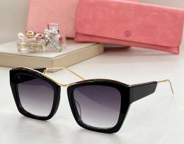 Fashion designer 02Y sunglasses for women trendy plate metal combination cat eye shape glasses outdoor personalized charming style UV protection come with case