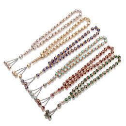 Handmade Multicolor Link Bracelets with Custom Resin Beads for Muslim Prayer and Islamic Worry - 33/99 B prayer beads