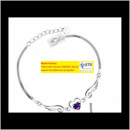 Armbänder Jewelrysier Armreif Engelsflügel Liebe Herz mit österreichischen Kristallen für Frau Charm Armband Großhandel Fein