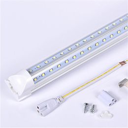 T8 LED Tubes V-shaped 6ft 180cm 56W AC85-265V Integrated PF0.95 SMD2835 100LM/W 5000K 5500K Fluorescent Lamps 6 feet Linear Bar Bulbs Accessories V Shape Brightness 1.8M