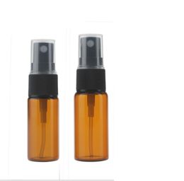 5ml 10ml 15ml 20ml Amber Glass Spray Bottle with Black Fine Mist Sprayers for Essential oil aromatherapy perfume FAST SHIP