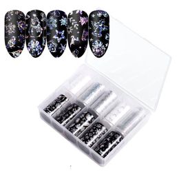 10 Sheets Halloween Xmas Snow Flower Pattern Nail Sticker Christmas Nail Art Transfer Foils Nail