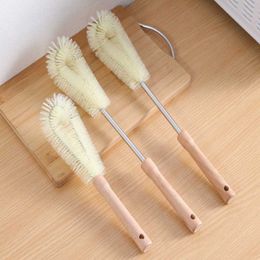 New Long Handle Cup Washing Brush Kitchen Household Tea Stains Baby Bottle Soymilk Machine Cleaning Brush No Dead Ends Cleaning Tool